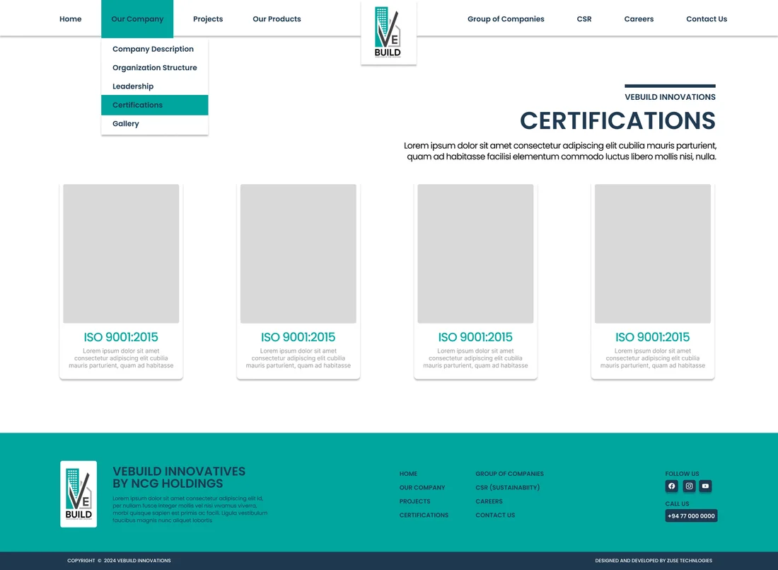 VEBUILD - Our Company · certifications